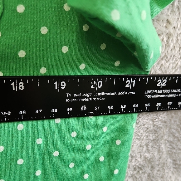 Shenanigans Womens Green Polka Dot Blouse Knit Sz Lg Button Front - Picture 4 of 8